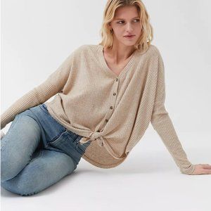 XS Urban Outfitters Thermal Button-Front Top